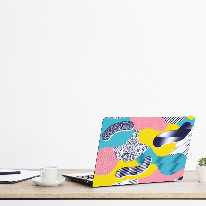 Naklejka na laptopa złote tropikalne liście line art – Wallissimo®