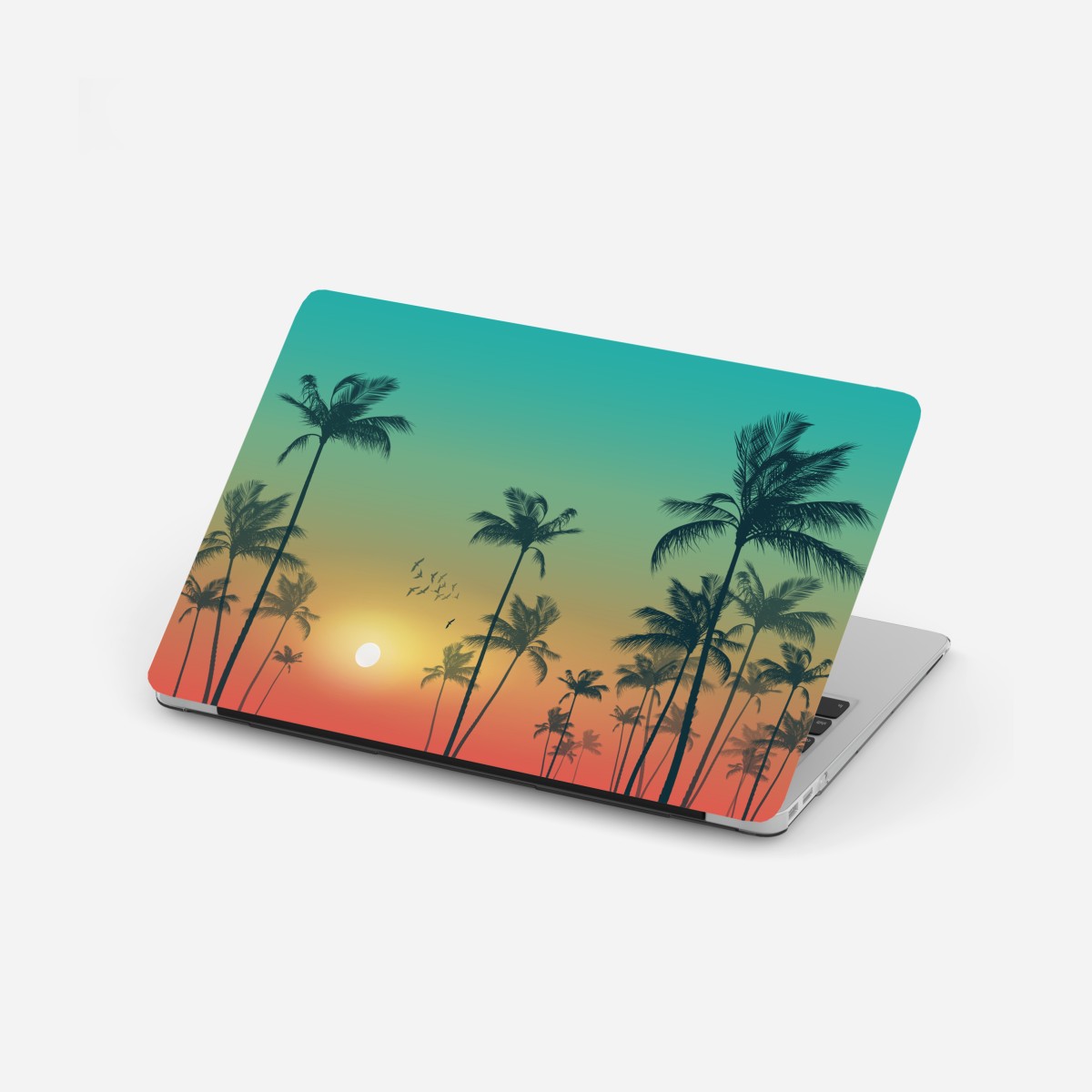 Laptop sticker tropical sunset palms silhouette