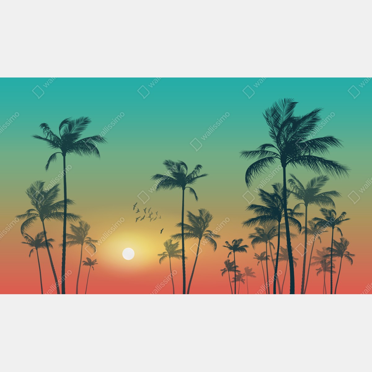Naklejka na laptopa tropikalny zachód słońca z palmami – Wallissimo® Naklejka na laptopa tropikalny zachód słońca z palmami – Wallissimo®