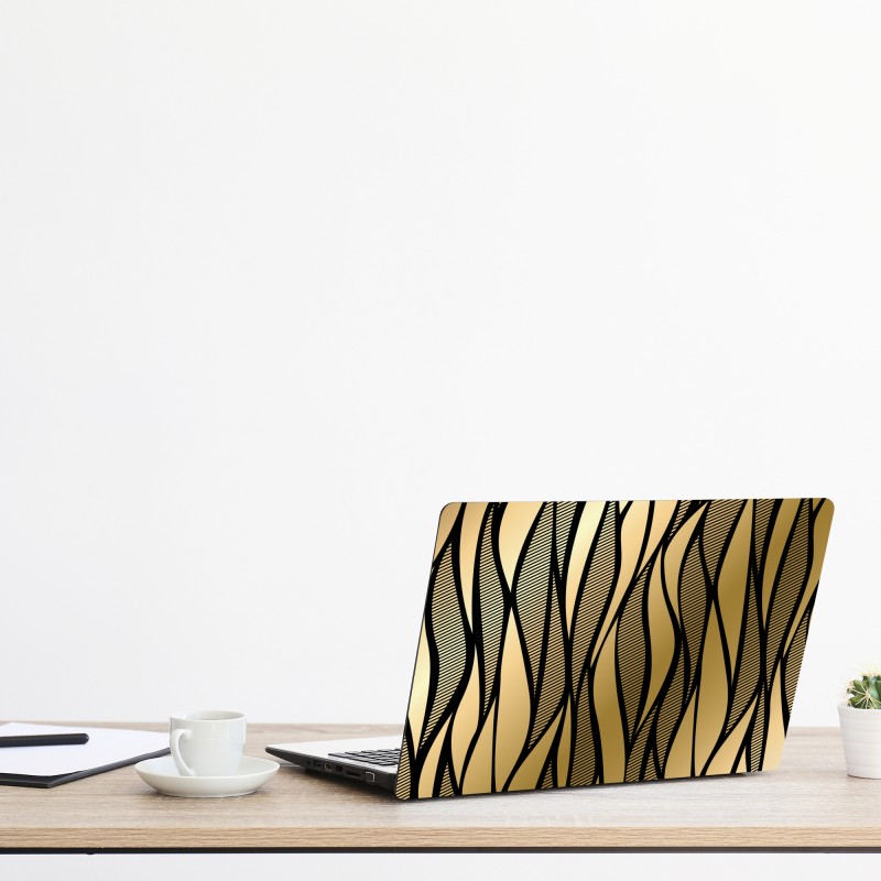 Naklejka na laptopa czarny marmur z białymi żyłkami – Wallissimo®