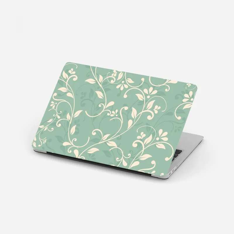 Naklejka na laptopa miętowy kwiatowy wzór w stylu vintage