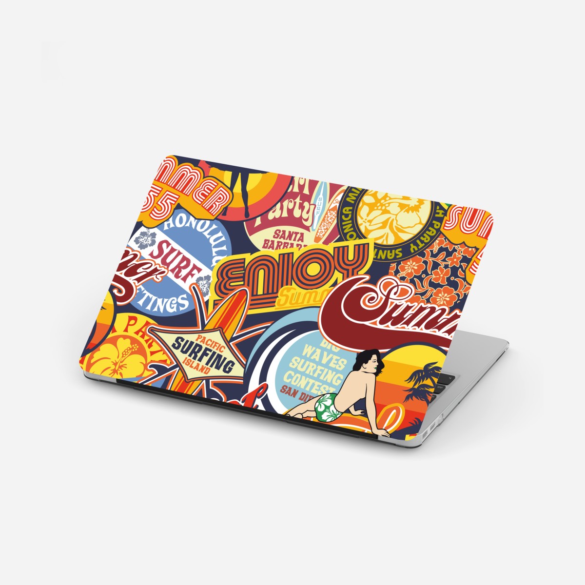 Laptop sticker retro surf sticker collage