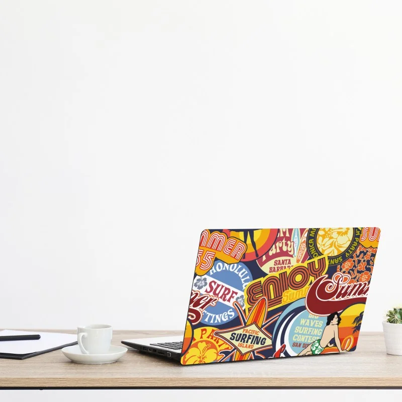 Naklejka na laptopa Monako panorama wybrzeża o zmierzchu – Wallissimo®