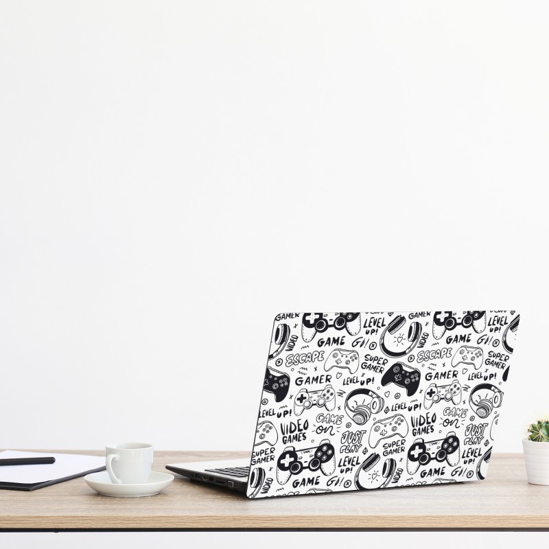 Naklejka na laptopa delikatny botaniczny rysunek kwiatowy – Wallissimo®