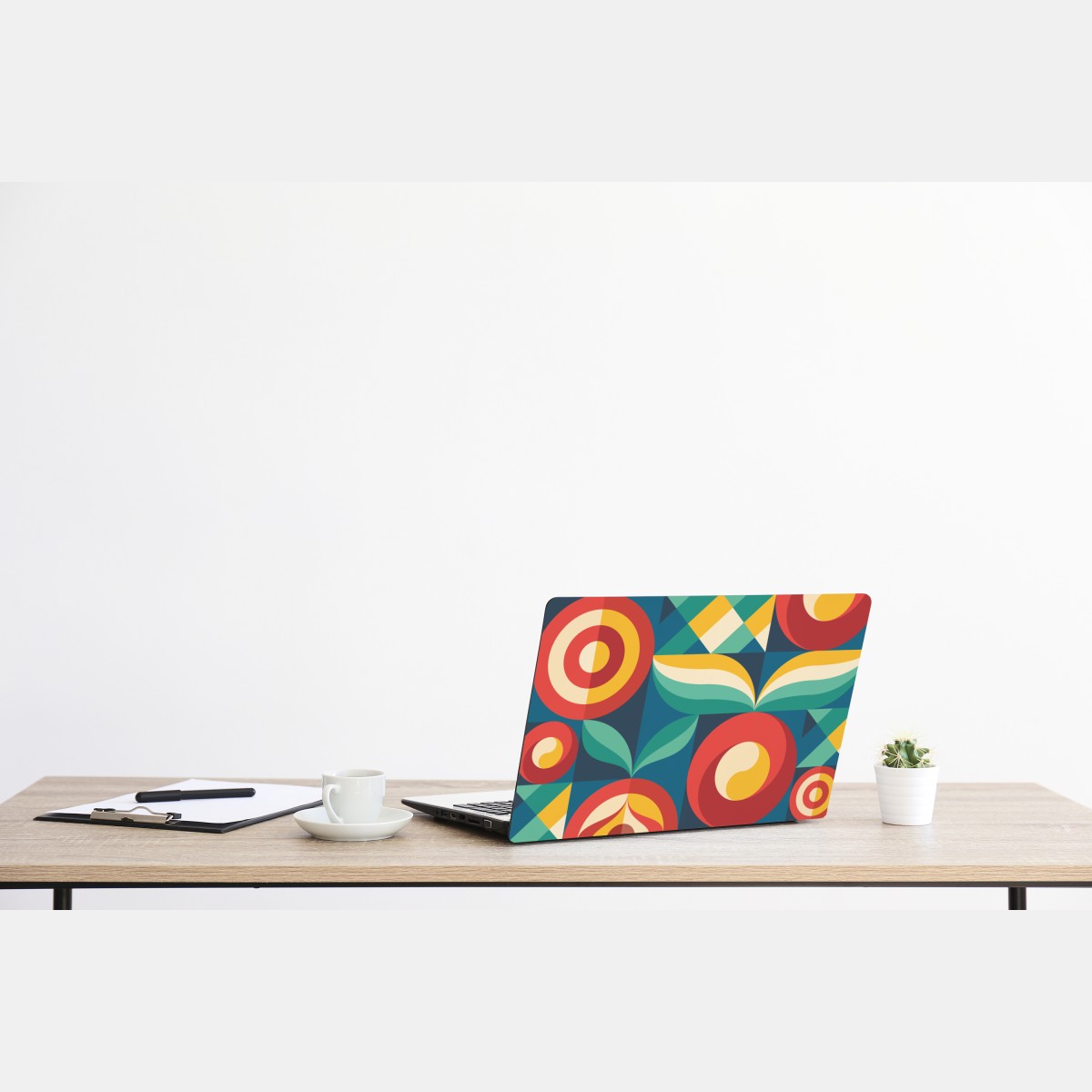 Naklejka na laptopa żywy geometryczny motyw kwiatowy – Wallissimo® Naklejka na laptopa żywy geometryczny motyw kwiatowy – Wallissimo®