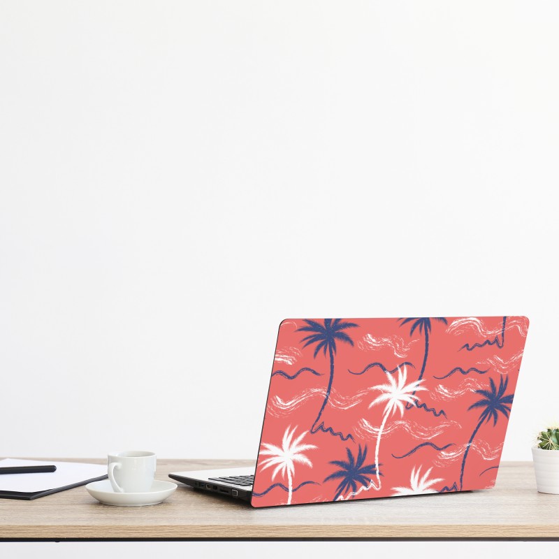 Naklejka na laptopa oceaniczny niebieski marmur ze złotymi żyłkami – Wallissimo®