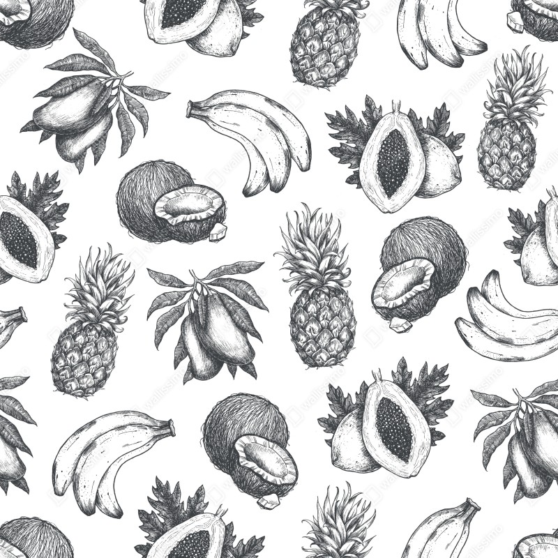 Naklejka na laptopa ręcznie rysowany wzór tropikalnych owoców – Wallissimo® Naklejka na laptopa ręcznie rysowany wzór tropikalnych owoców – Wallissimo®