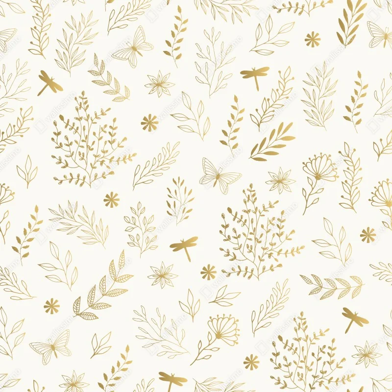 Naklejka na laptopa złoty botaniczny wzór – Wallissimo® Naklejka na laptopa złoty botaniczny wzór – Wallissimo®