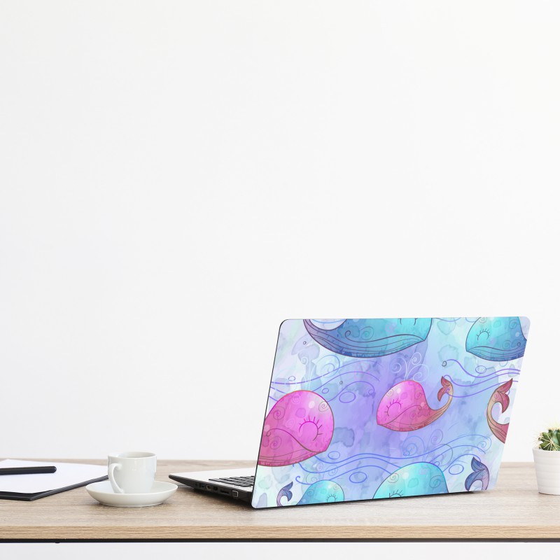 Naklejka na laptopa turkusowo-żółty abstrakcyjny wzór – Wallissimo®