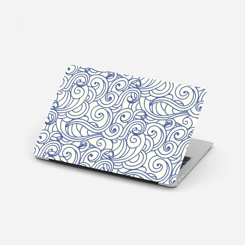 Naklejka na laptopa niebieski wzór ze spiralami
