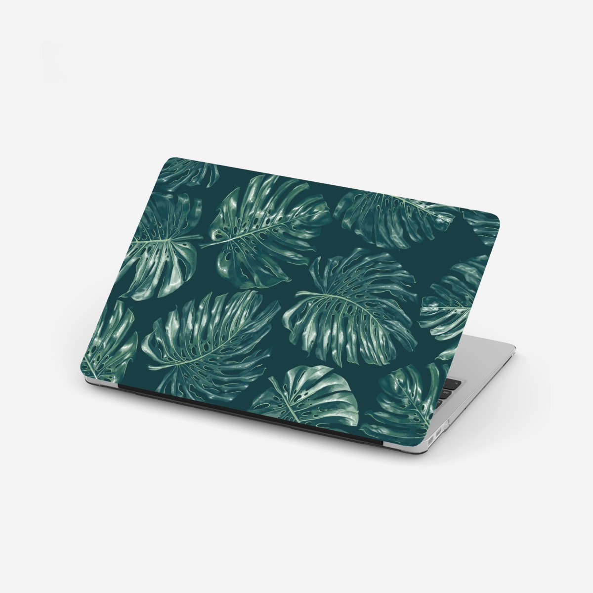 Laptop sticker tropical monstera leaf pattern