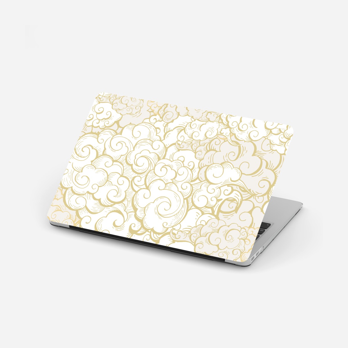 Laptop sticker ornamental golden cloud pattern