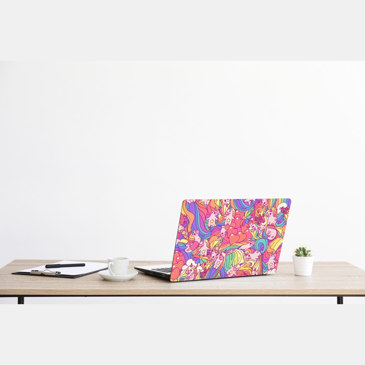 Naklejka na laptopa pastelowy wzór z jednorożcami – Wallissimo® Naklejka na laptopa pastelowy wzór z jednorożcami – Wallissimo®