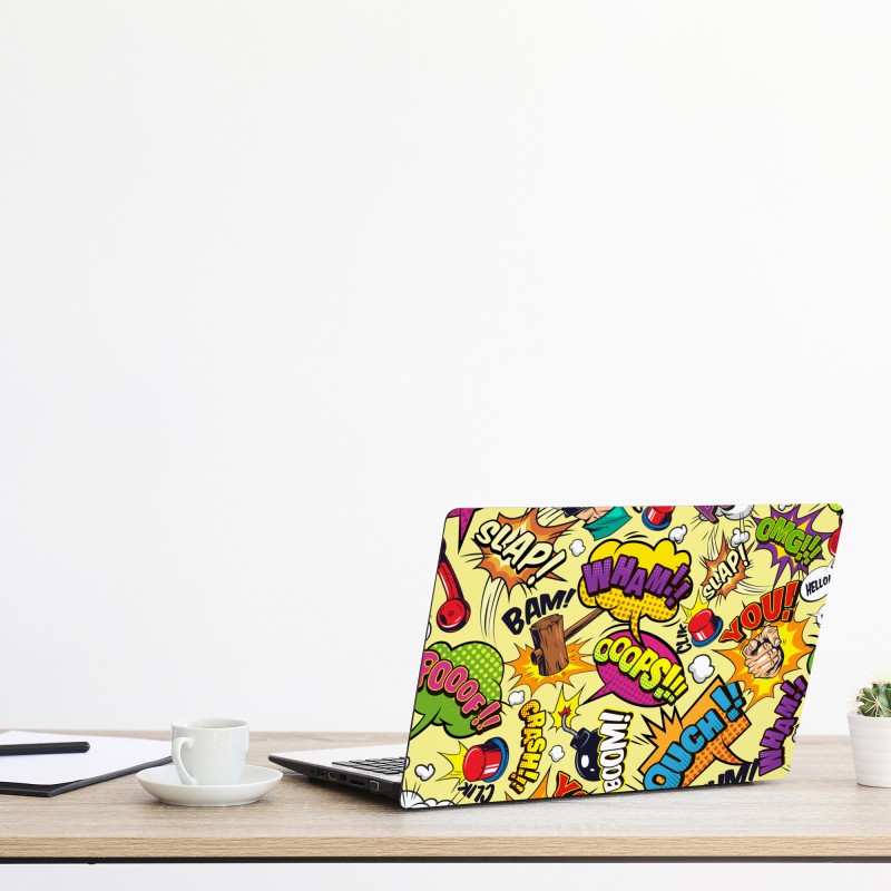 Naklejka na laptopa abstrakcja w odcieniach niebieskiego i złota – Wallissimo®