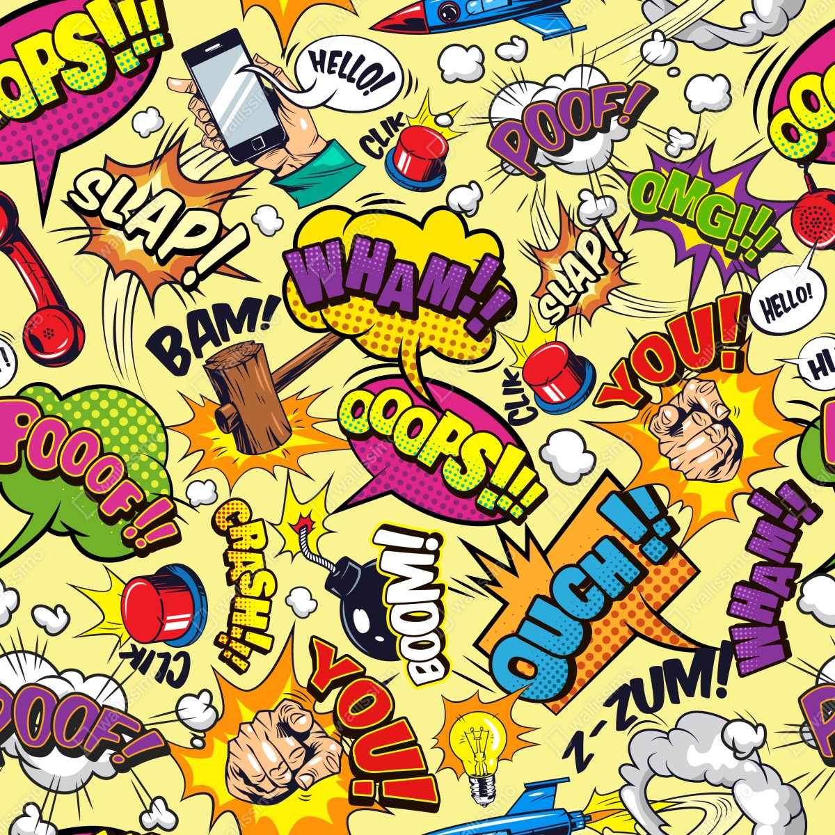 Naklejka na laptopa retro kolaż komiksowy w stylu pop-art – Wallissimo® Naklejka na laptopa retro kolaż komiksowy w stylu pop-art – Wallissimo®