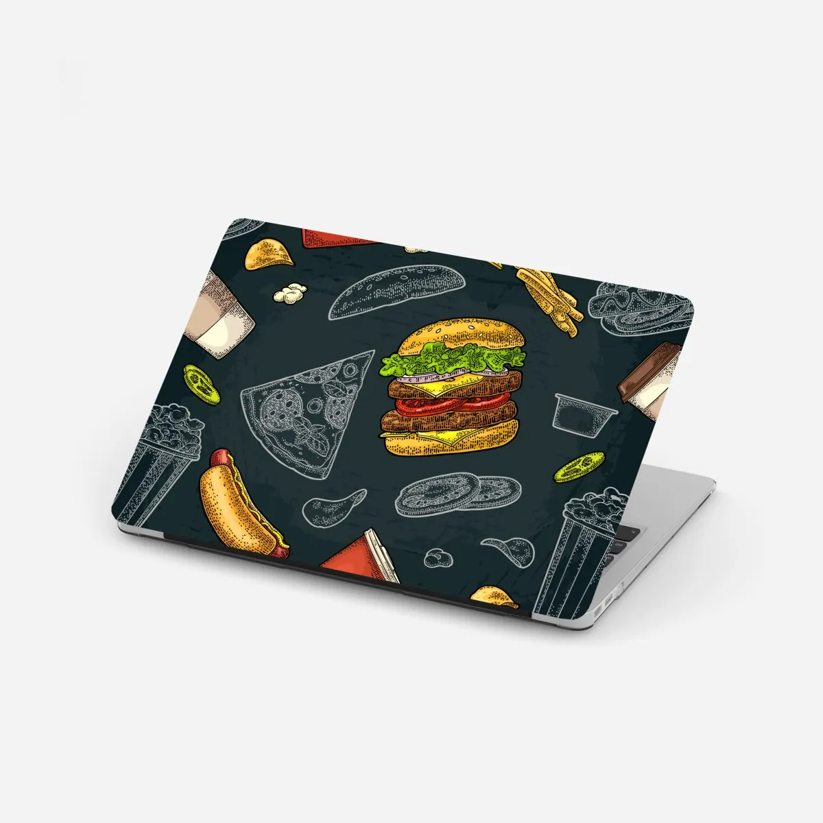 Naklejka na laptopa retro wzór fast food – Wallissimo® Naklejka na laptopa retro wzór fast food – Wallissimo®