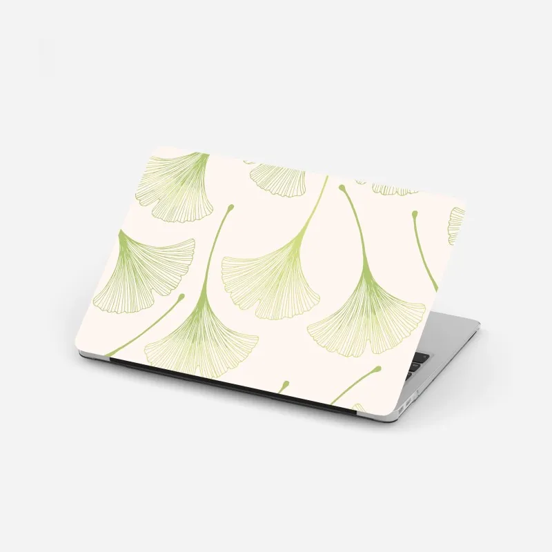 Naklejka na laptopa delikatny wzór liści miłorzębu