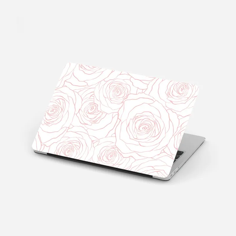 Naklejka na laptopa delikatny wzór różowych róż