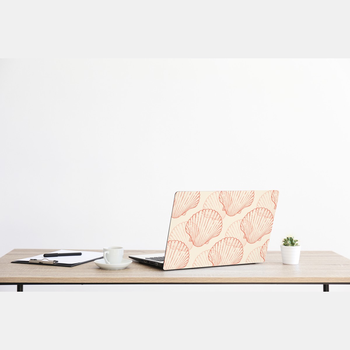Naklejka na laptopa koralowy wzór muszli przegrzebek – Wallissimo® Naklejka na laptopa koralowy wzór muszli przegrzebek – Wallissimo®