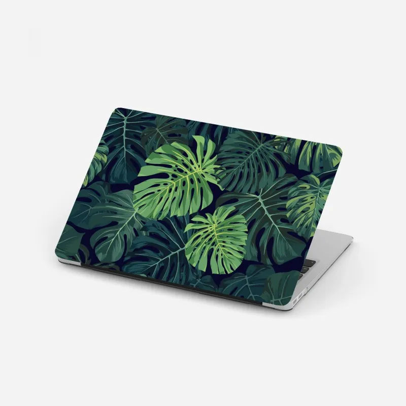 Naklejka na laptopa wzór z tropikalnymi liśćmi monstera