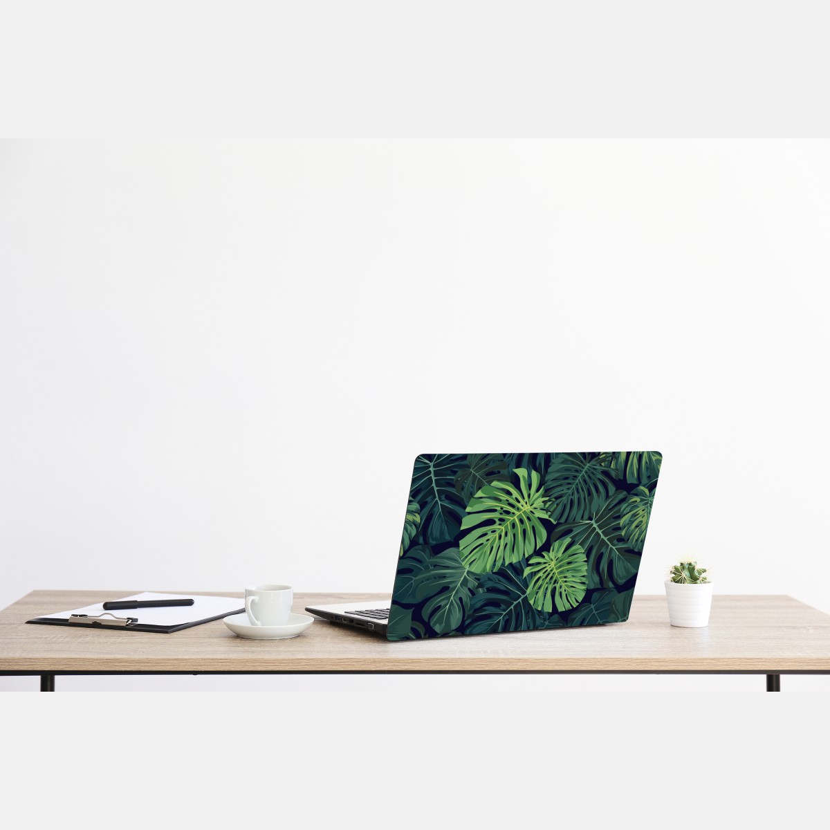 Naklejka na laptopa wzór z tropikalnymi liśćmi monstera – Wallissimo® Naklejka na laptopa wzór z tropikalnymi liśćmi monstera – Wallissimo®