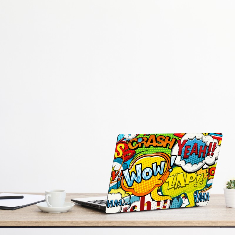 Naklejka na laptopa turkusowy i złoty płynny wir abstrakcji – Wallissimo®