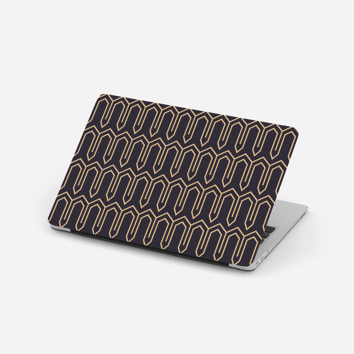 Laptop sticker art deco geometric pattern in gold and black