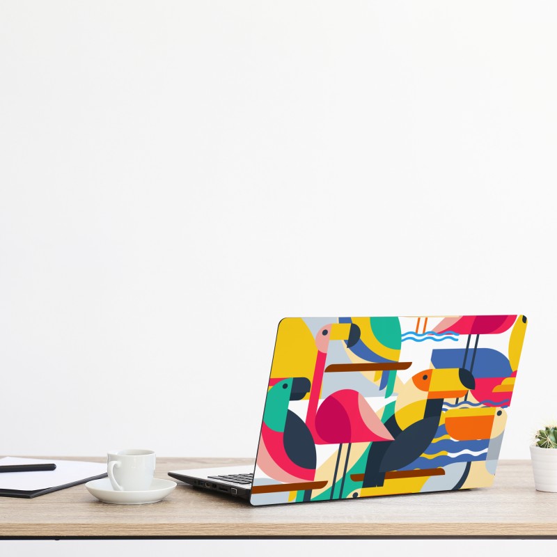 Naklejka na laptopa marmurkowanie ebru w żywych kolorach – Wallissimo®