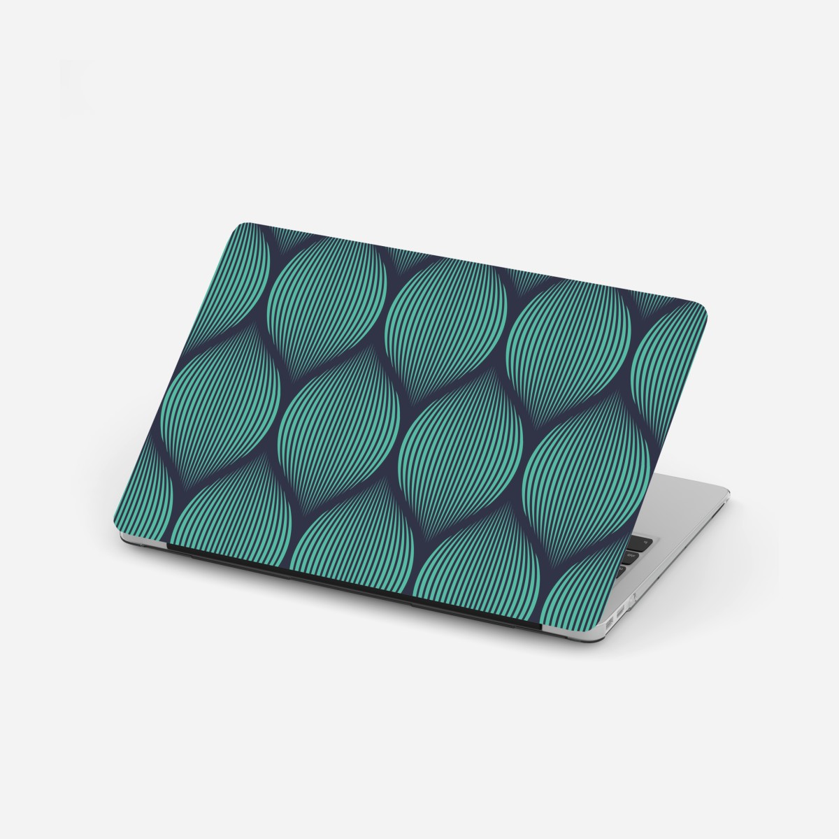 Laptop sticker turquoise geometric teardrop pattern