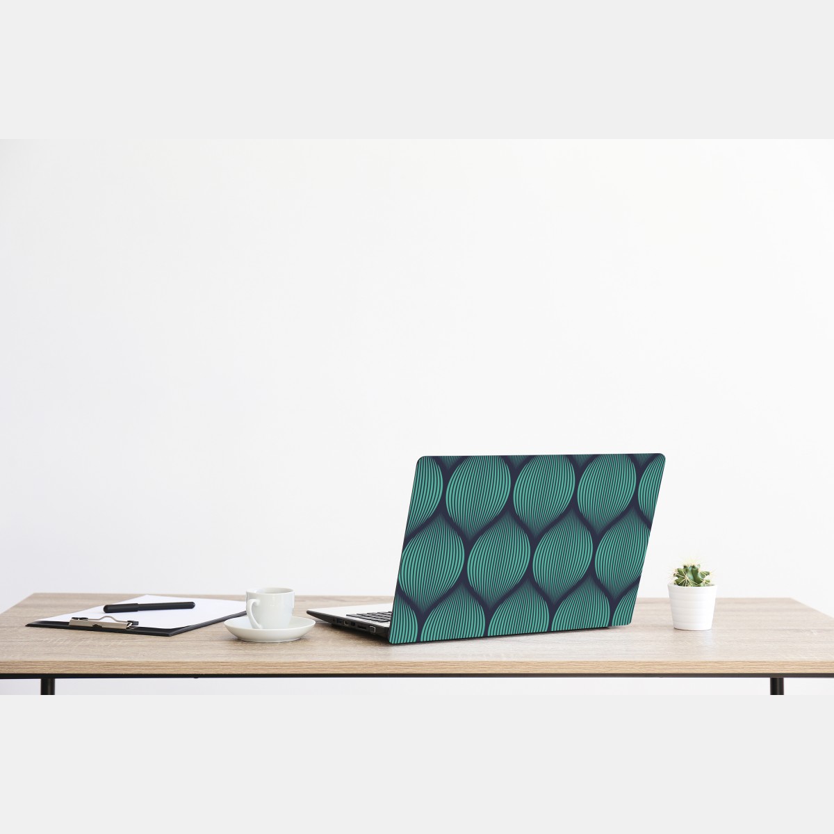 Naklejka na laptopa turkusowy geometryczny motyw łezki – Wallissimo® Naklejka na laptopa turkusowy geometryczny motyw łezki – Wallissimo®