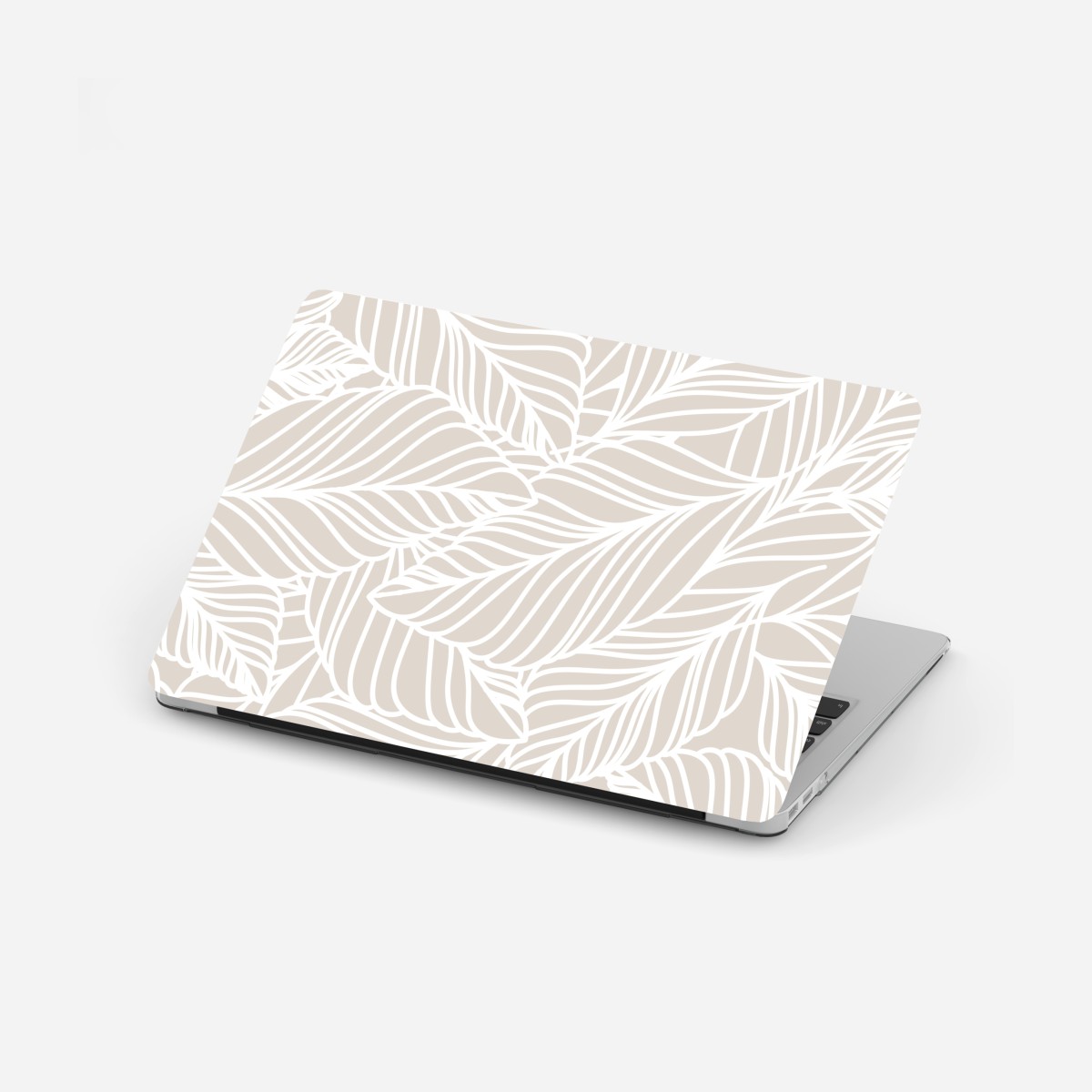 Laptop sticker neutral botanical leaf pattern