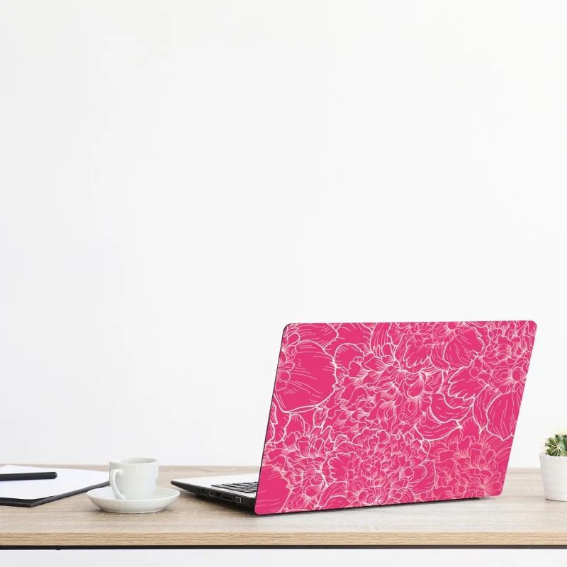 Naklejka na laptopa złote tropikalne liście line art – Wallissimo®