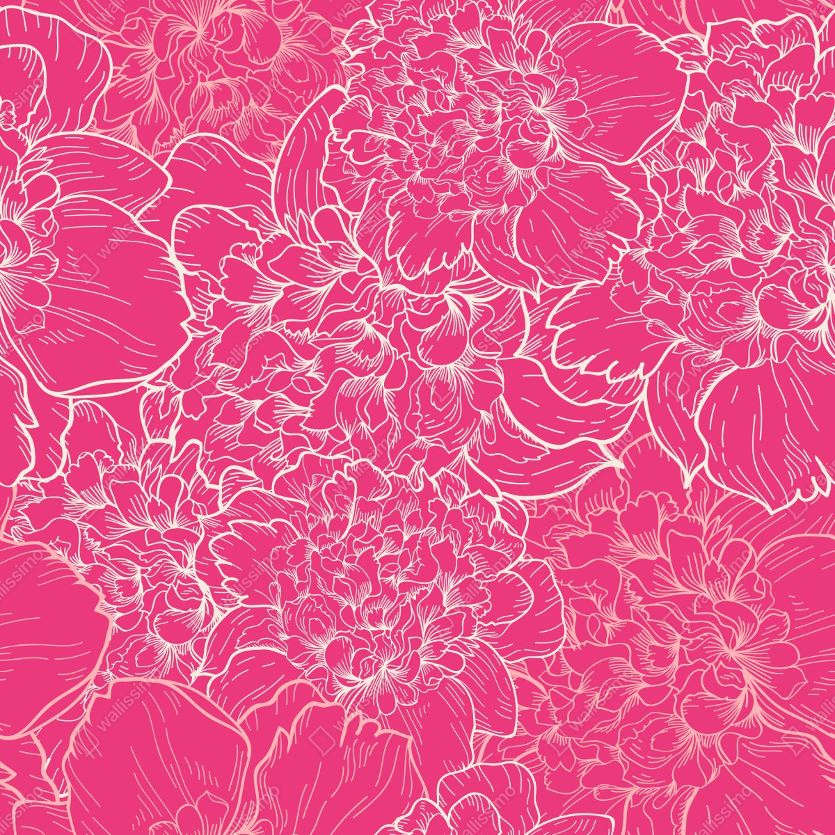 Naklejka na laptopa intensywny różowy wzór z peoniami – Wallissimo® Naklejka na laptopa intensywny różowy wzór z peoniami – Wallissimo®