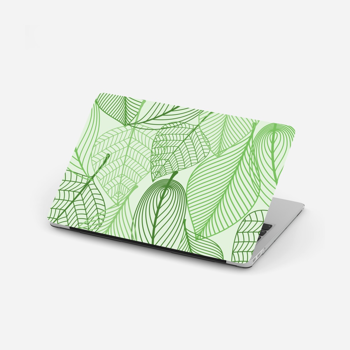 Laptop sticker green botanical leaf pattern