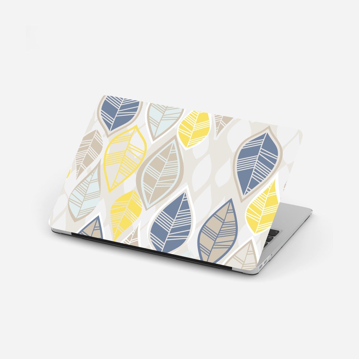 Laptop sticker scandinavian leaf pattern in soft neutrals