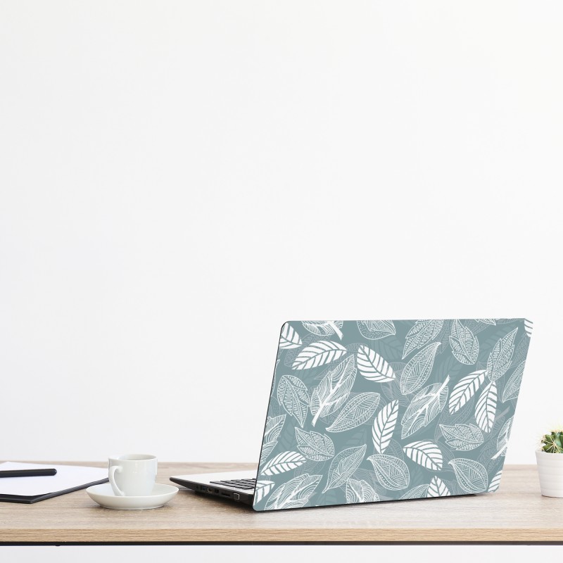 Naklejka na laptopa turkusowy i złoty płynny wir abstrakcji – Wallissimo®