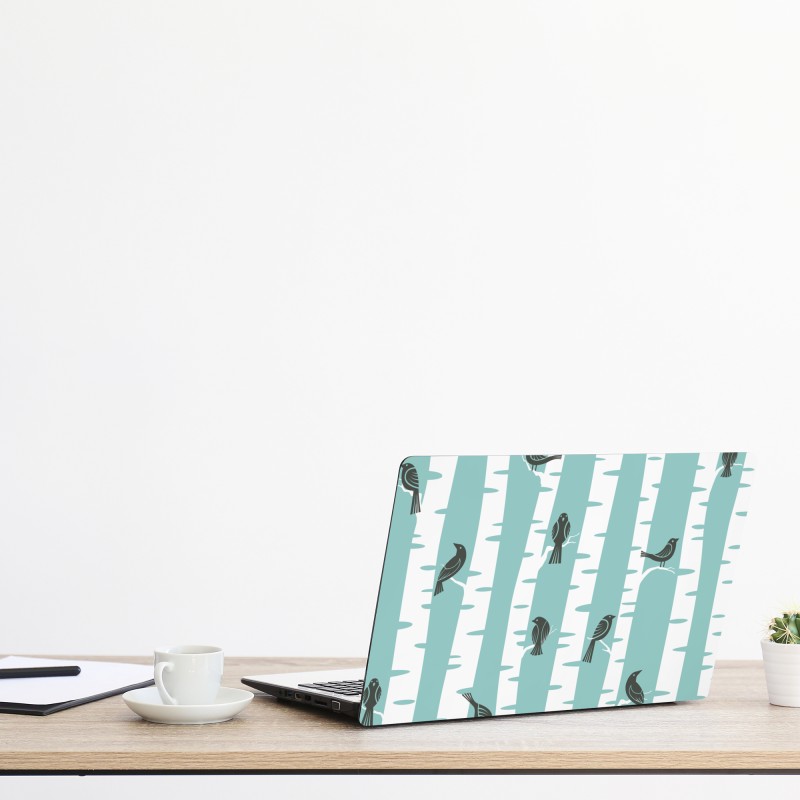 Naklejka na laptopa turkusowy i złoty płynny wir abstrakcji – Wallissimo®