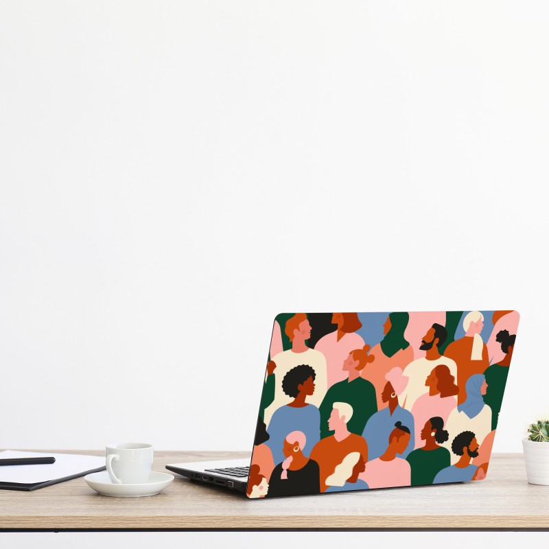 Naklejka na laptopa turkusowo-żółty abstrakcyjny wzór – Wallissimo®