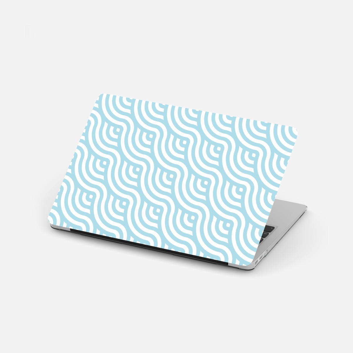 Laptop sticker soft turquoise geometric wave pattern