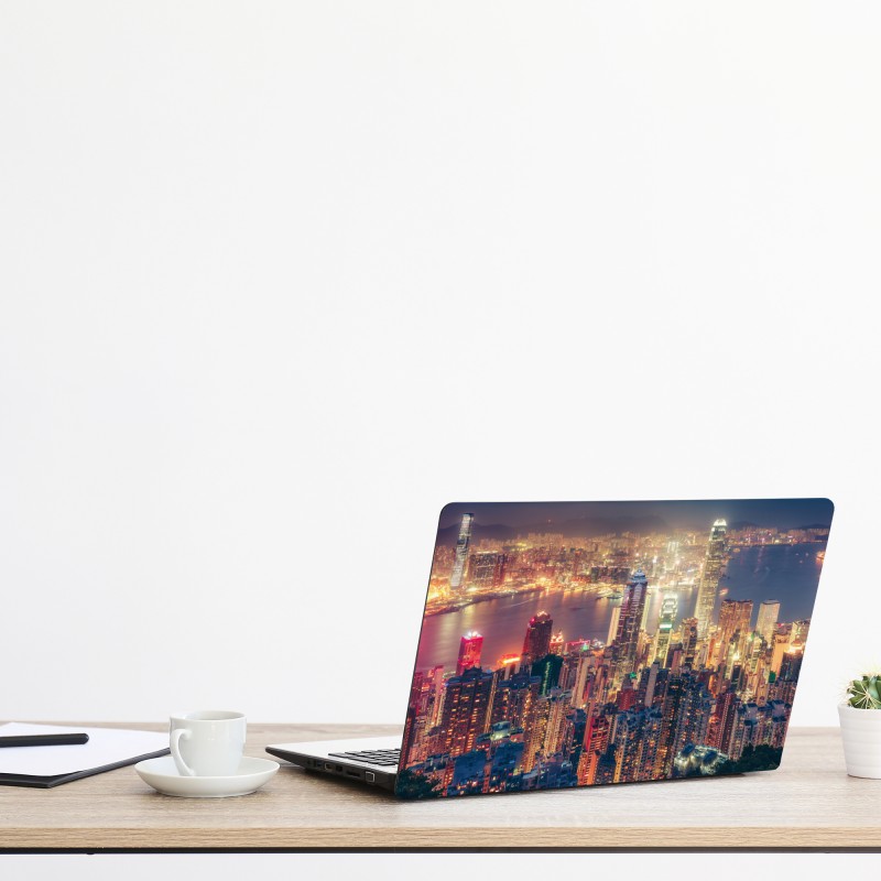 Naklejka na laptopa turkusowo-żółty abstrakcyjny wzór – Wallissimo®