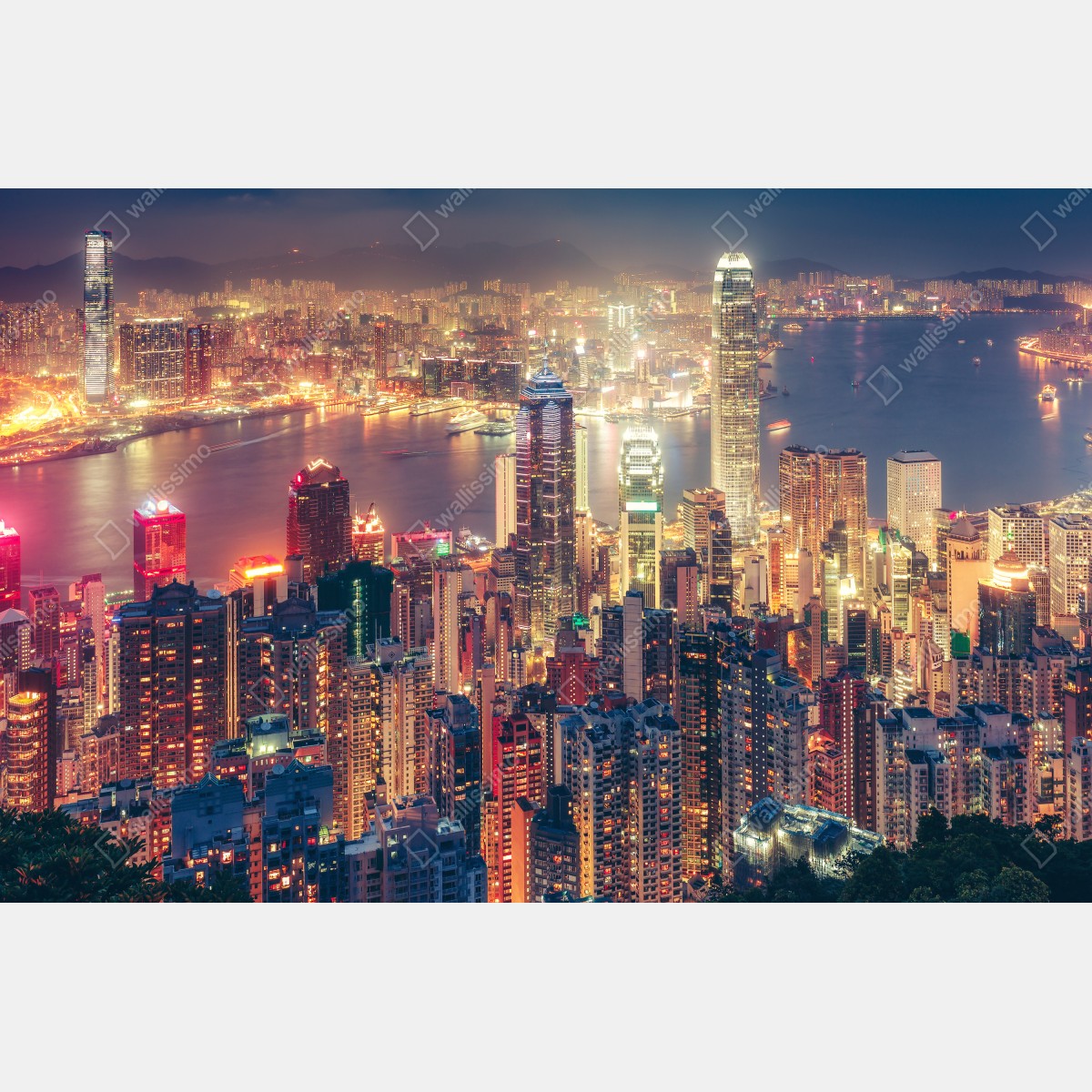Naklejka na laptopa Hongkong nocny widok ze szczytu Victoria Peak – Wallissimo® Naklejka na laptopa Hongkong nocny widok ze szczytu Victoria Peak – Wallissimo®