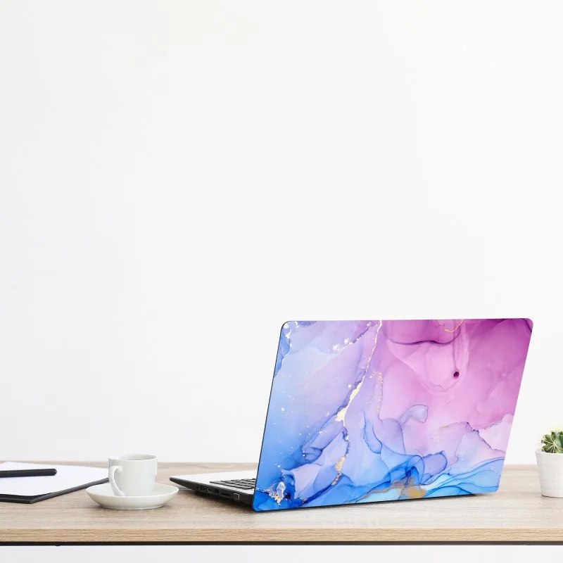 Naklejka na laptopa luksusowy złoty abstrakcyjny wzór fal – Wallissimo®