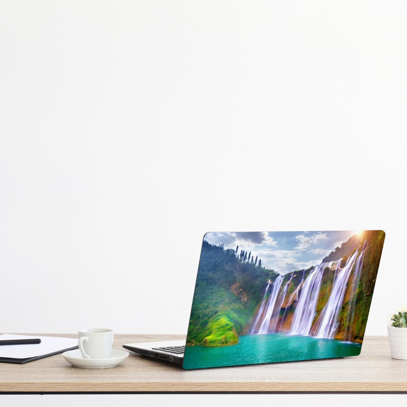 Naklejka na laptopa żywe czerwone róże kolaż – Wallissimo®