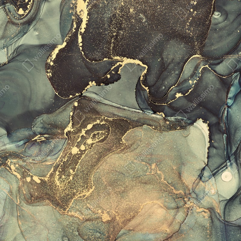 Naklejka na laptopa turkusowo-złota abstrakcja płynna – Wallissimo® Naklejka na laptopa turkusowo-złota abstrakcja płynna – Wallissimo®