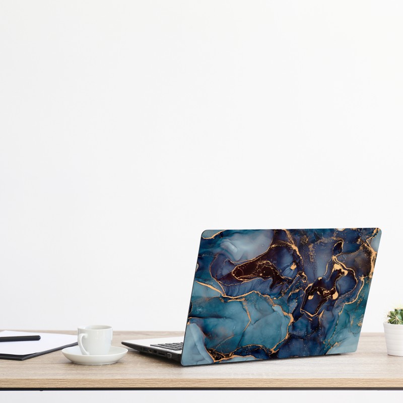 Naklejka na laptopa japoński niebieski wzór seigaiha – Wallissimo®