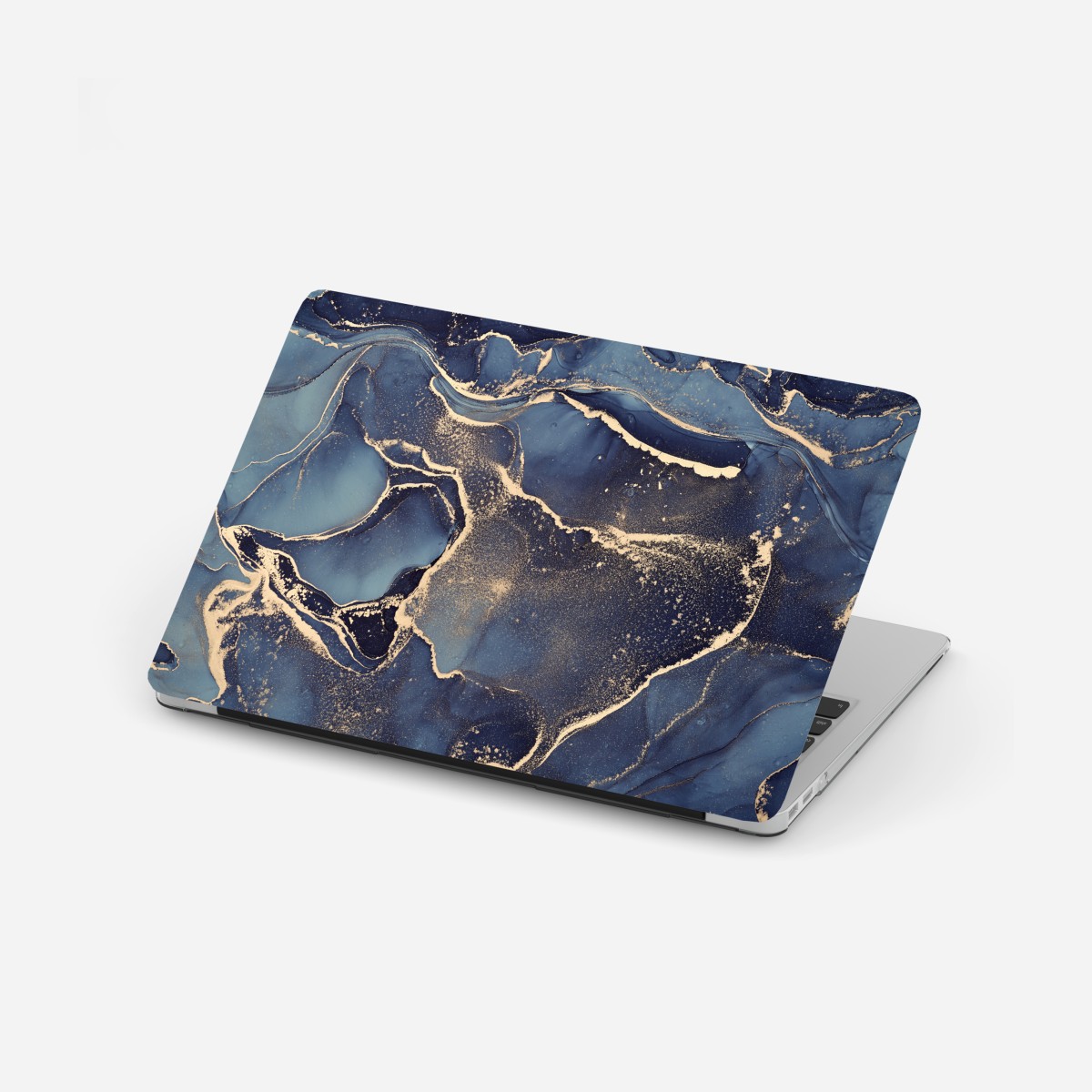 Laptop sticker dreamy navy and gold fluid art