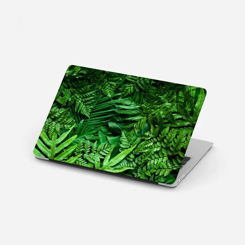 Naklejka na laptopa bujny zielony wzór liści