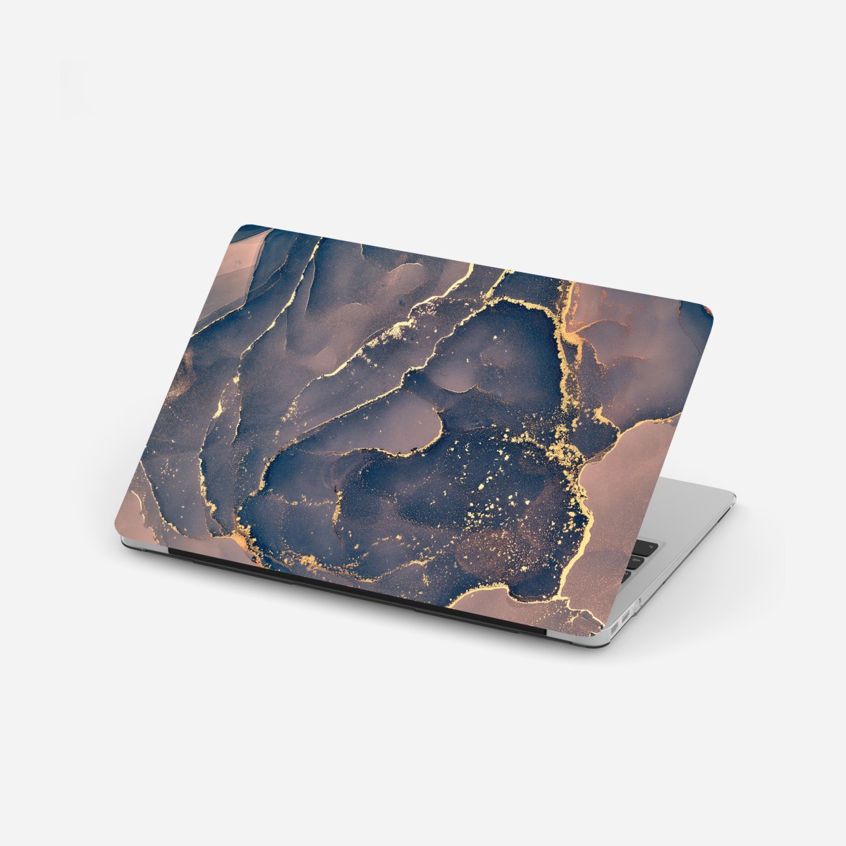 Laptop sticker navy and gold marble abstract