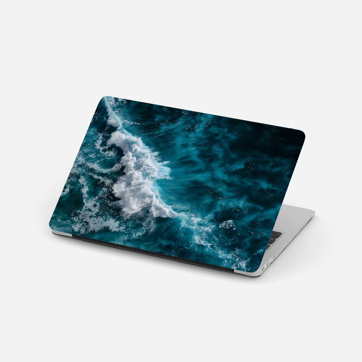 Laptop sticker aerial turquoise ocean waves in Bali