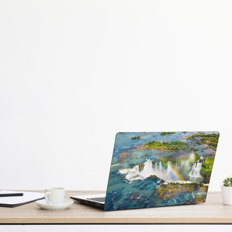 Naklejka na laptopa turkusowy geometryczny motyw łezki – Wallissimo®